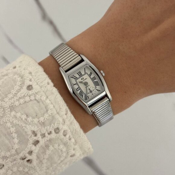 American Vintage Accessories - SKU:0411 Silver white mini watch vintage vibe + in a gift box They fit any hang